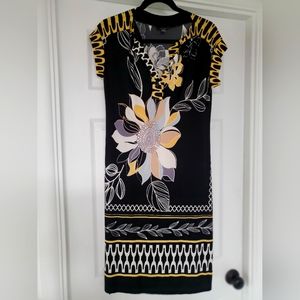 Voir Voir midi dress size 8 black floral cap sleeve